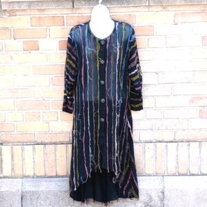 Elegant Multicolor Striped Dress